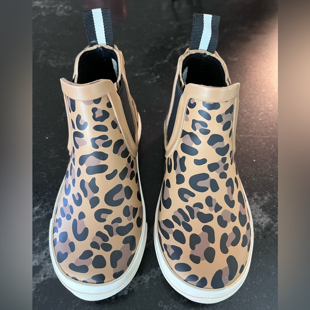 Joules leopard rain boots